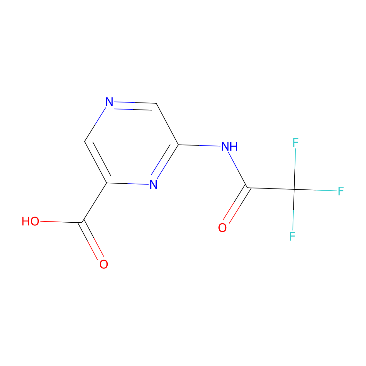 6-(2,2,2-Trifluoroacetamido)pyrazine-2-carboxylic acid molecular structure, CAS 2680861-55-4