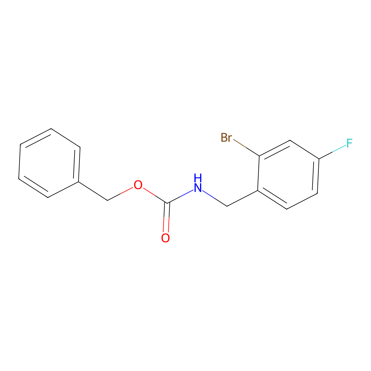 benzyl N-[(2-bromo-4-fluorophenyl)methyl]carbamate molecular structure, CAS 2680861-56-5