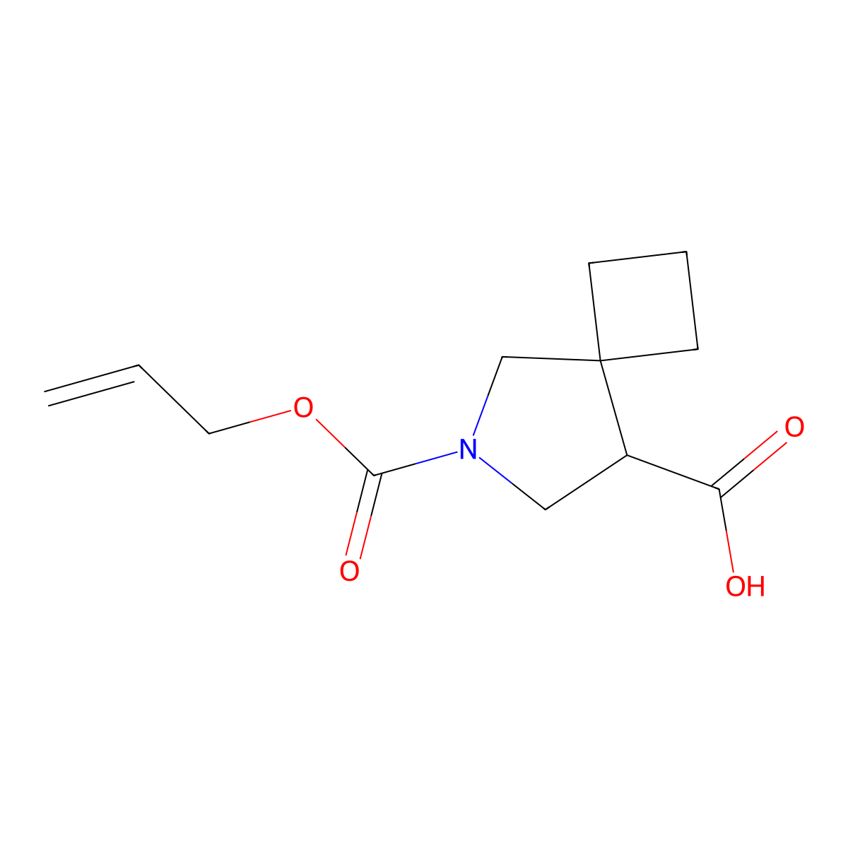 6-[(Prop-2-en-1-yloxy)carbonyl]-6-azaspiro[3.4]octane-8-carboxylic acid molecular structure, CAS 2680861-60-1
