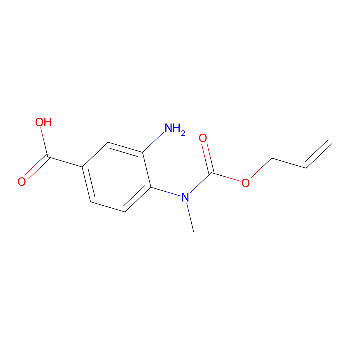 3-Amino-4-{methyl[(prop-2-en-1-yloxy)carbonyl]amino}benzoic acid molecular structure, CAS 2680861-61-2