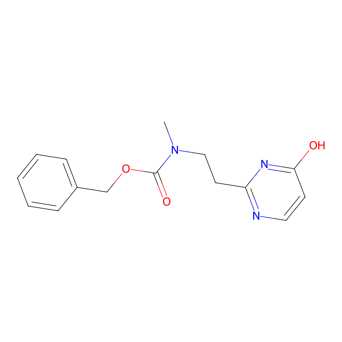 benzyl N-[2-(4-hydroxypyrimidin-2-yl)ethyl]-N-methylcarbamate molecular structure, CAS 2680861-63-4