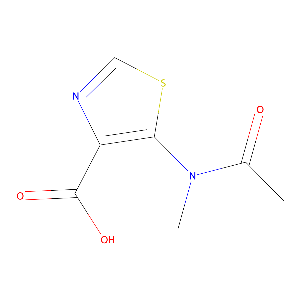 5-(N-methylacetamido)-1,3-thiazole-4-carboxylic acid molecular structure, CAS 2680861-67-8