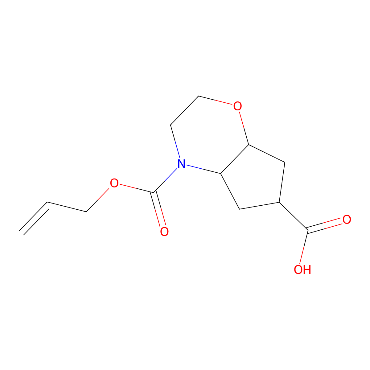 4-[(Prop-2-en-1-yloxy)carbonyl]-octahydrocyclopenta[b][1,4]oxazine-6-carboxylic acid molecular structure, CAS 2680861-68-9