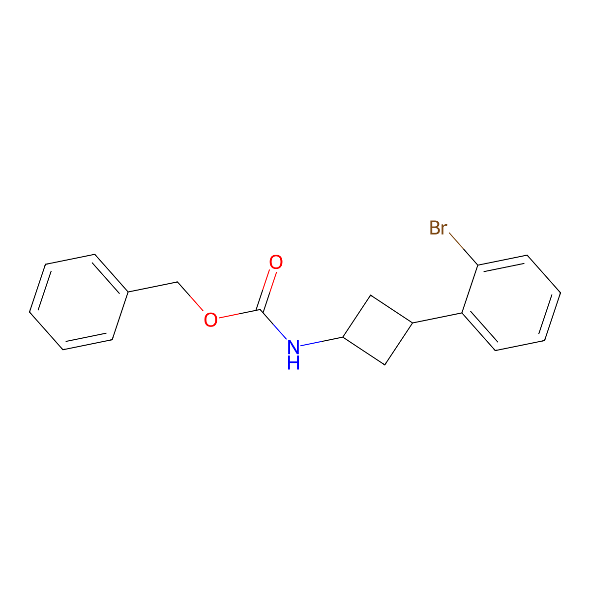 benzyl N-[3-(2-bromophenyl)cyclobutyl]carbamate molecular structure, CAS 2680861-73-6