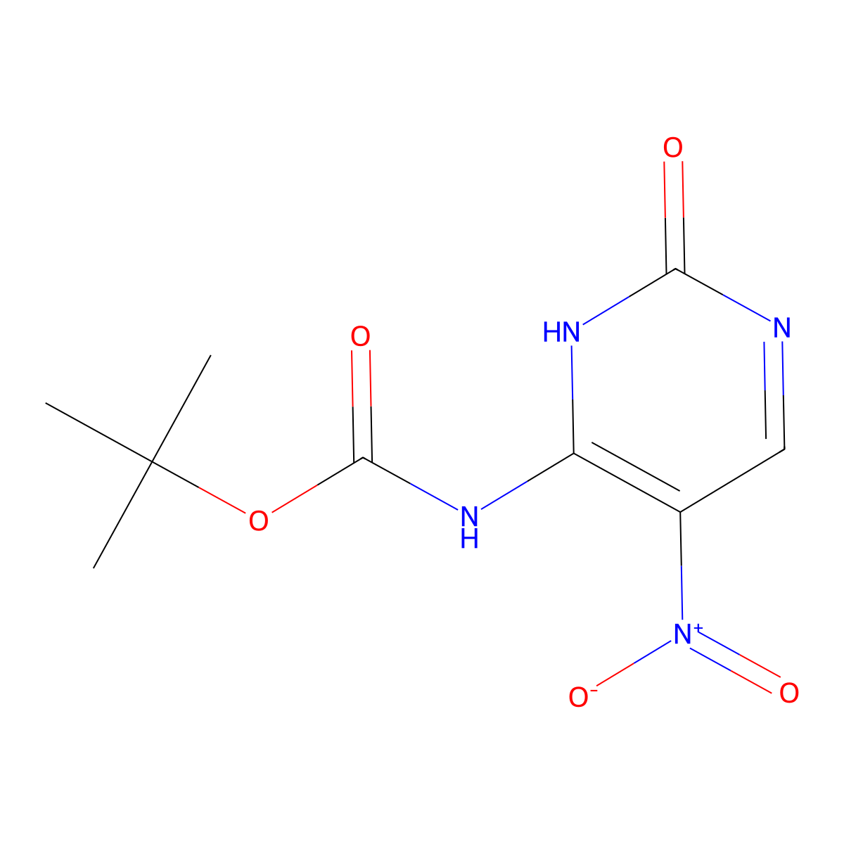 tert-butyl N-(5-nitro-2-oxo-2,3-dihydropyrimidin-4-yl)carbamate molecular structure, CAS 2680861-79-2