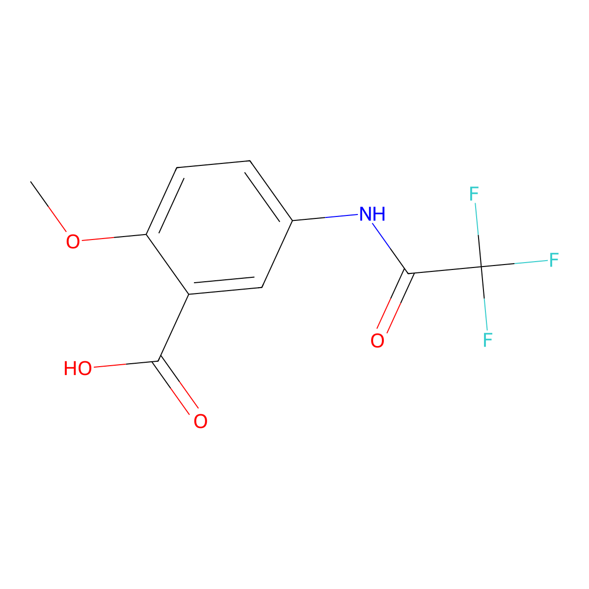 2-Methoxy-5-(trifluoroacetamido)benzoic acid molecular structure, CAS 2680861-80-5