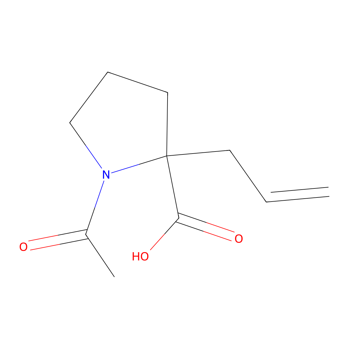 1-Acetyl-2-(prop-2-en-1-yl)pyrrolidine-2-carboxylic acid molecular structure, CAS 2680861-82-7