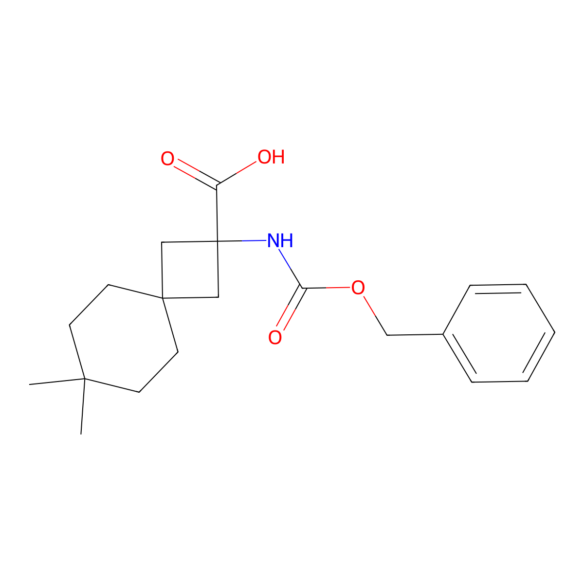 2-{[(Benzyloxy)carbonyl]amino}-7,7-dimethylspiro[3.5]nonane-2-carboxylic acid molecular structure, CAS 2680861-91-8
