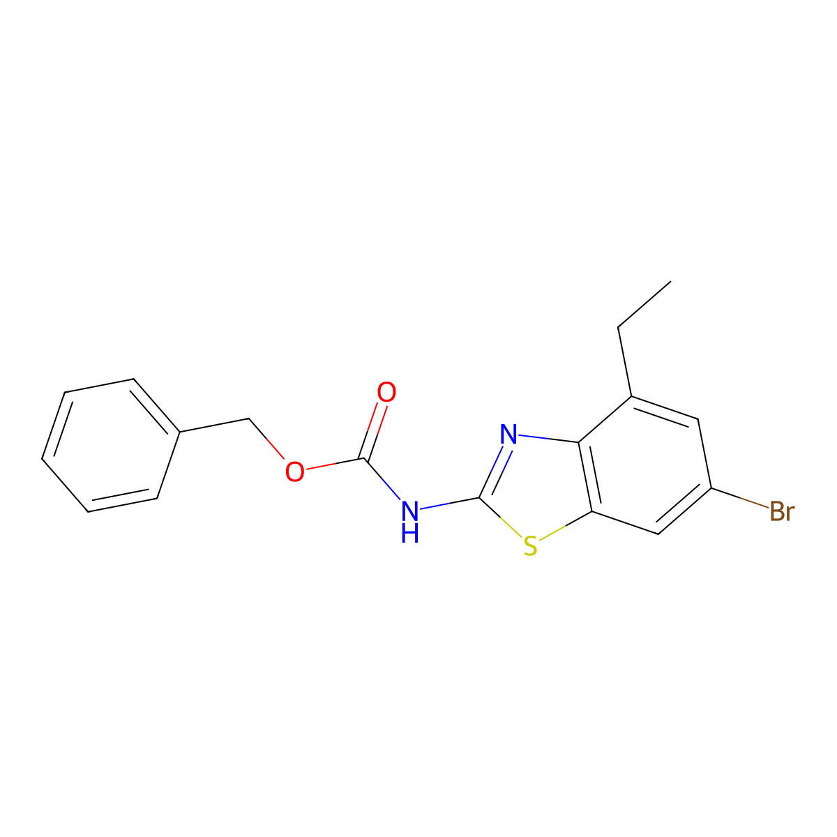 benzyl N-(6-bromo-4-ethyl-1,3-benzothiazol-2-yl)carbamate molecular structure, CAS 2680862-05-7