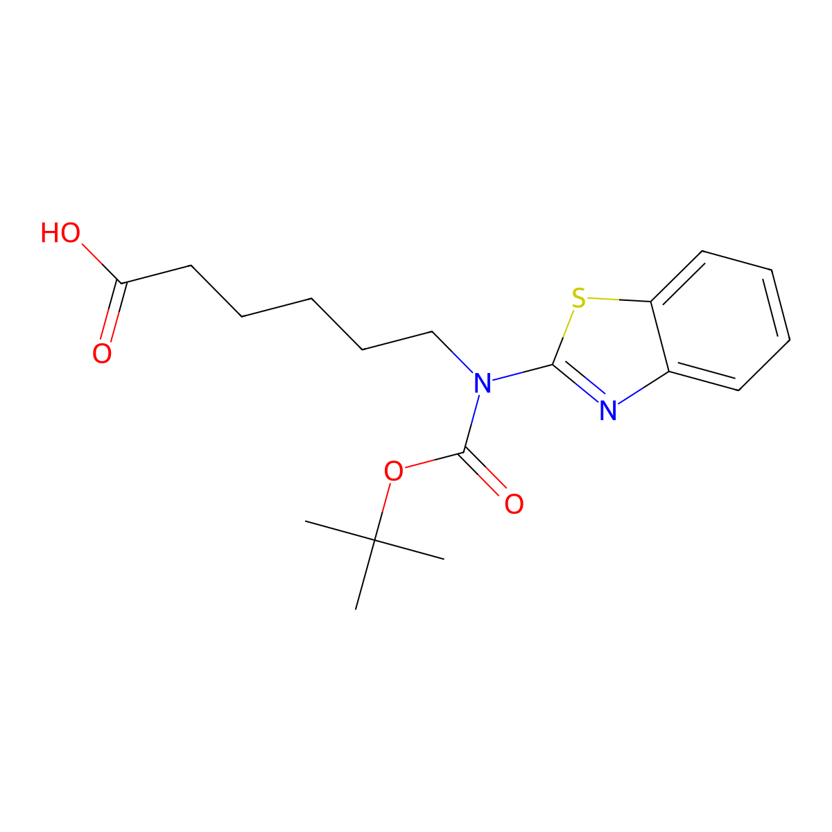 6-[(1,3-Benzothiazol-2-yl)[(tert-butoxy)carbonyl]amino]hexanoic acid molecular structure, CAS 2680862-06-8