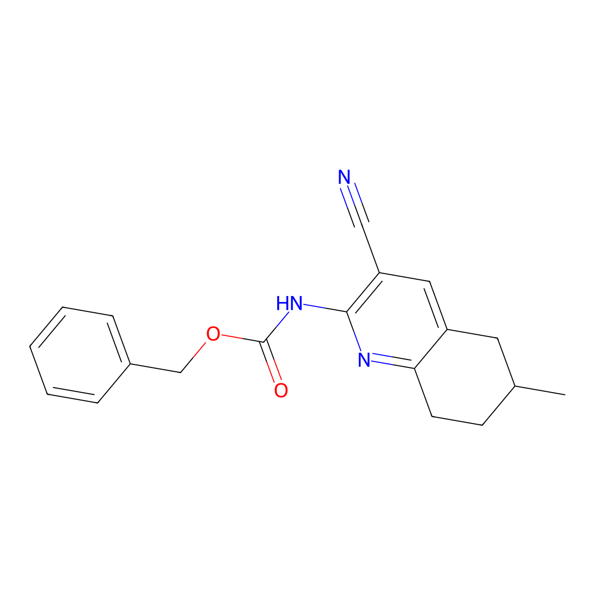 benzyl N-(3-cyano-6-methyl-5,6,7,8-tetrahydroquinolin-2-yl)carbamate molecular structure, CAS 2680862-07-9