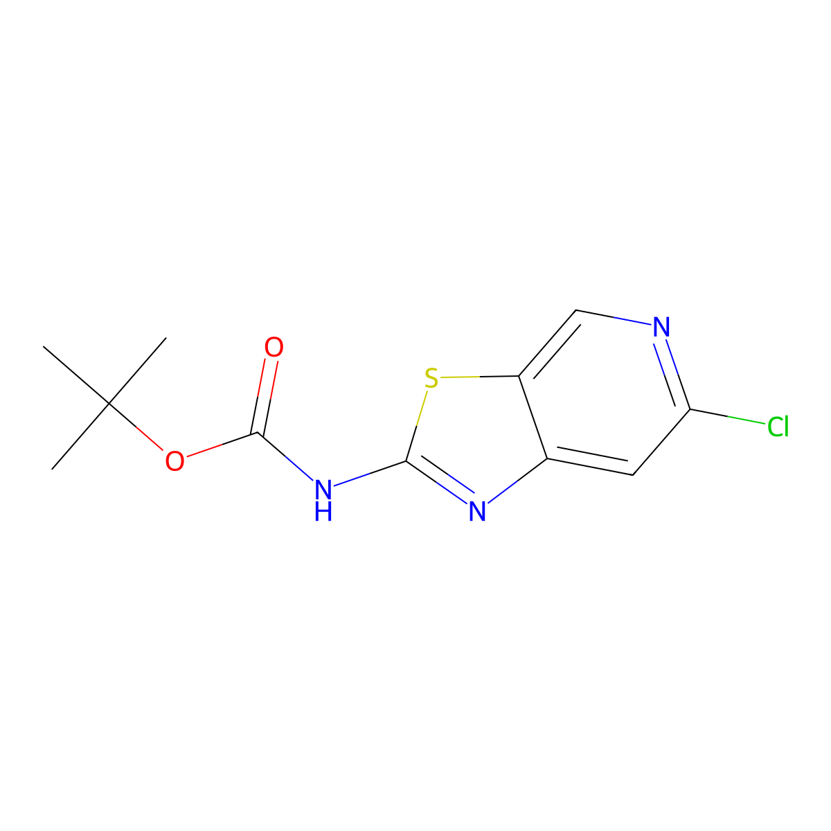 tert-butyl N-{6-chloro-[1,3]thiazolo[5,4-c]pyridin-2-yl}carbamate molecular structure, CAS 2680862-14-8