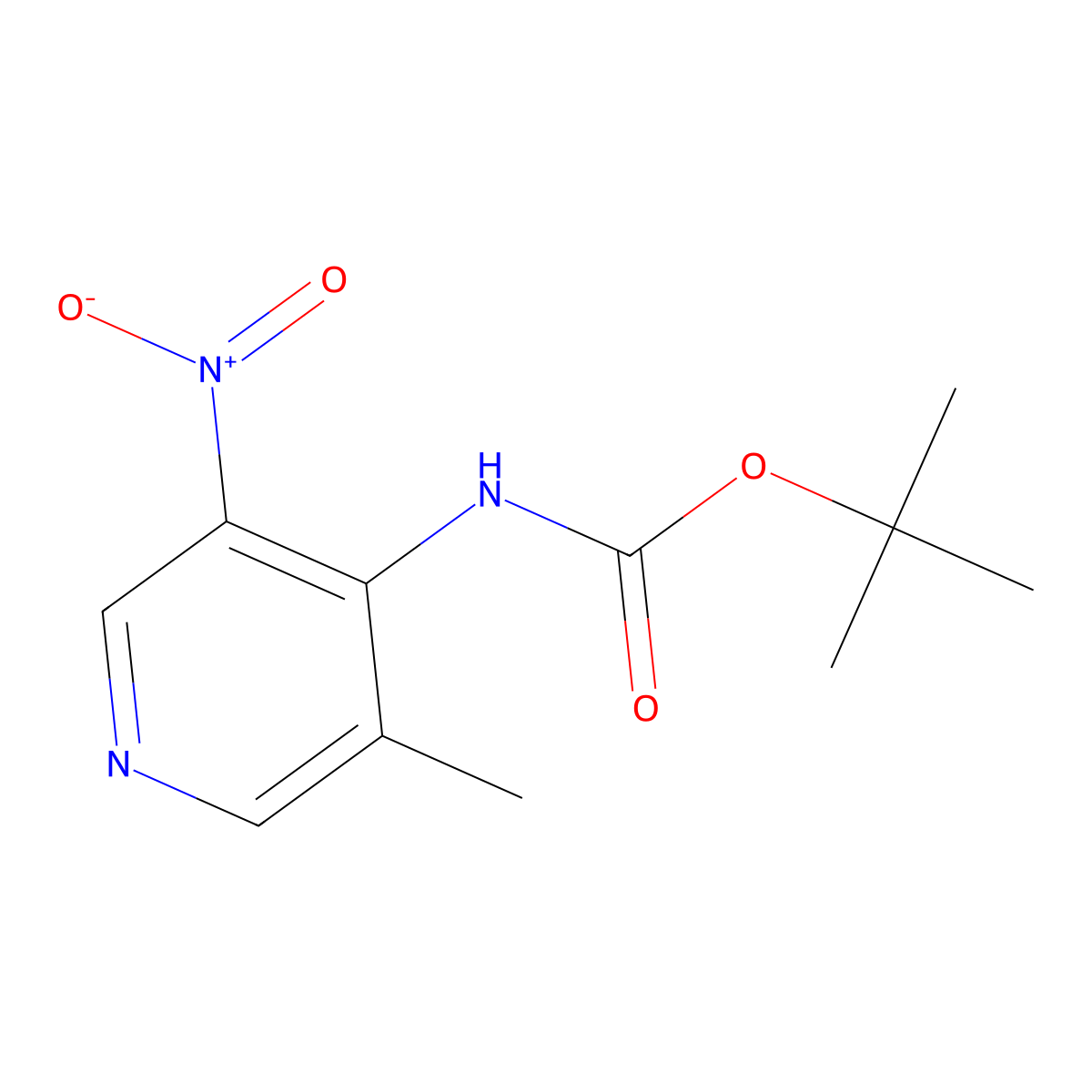 tert-butyl N-(3-methyl-5-nitropyridin-4-yl)carbamate molecular structure, CAS 2680862-16-0