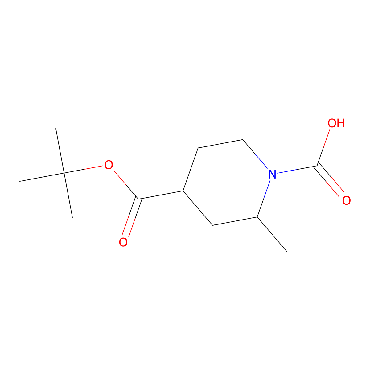 4-[(Tert-butoxy)carbonyl]-2-methylpiperidine-1-carboxylic acid molecular structure, CAS 2680862-33-1