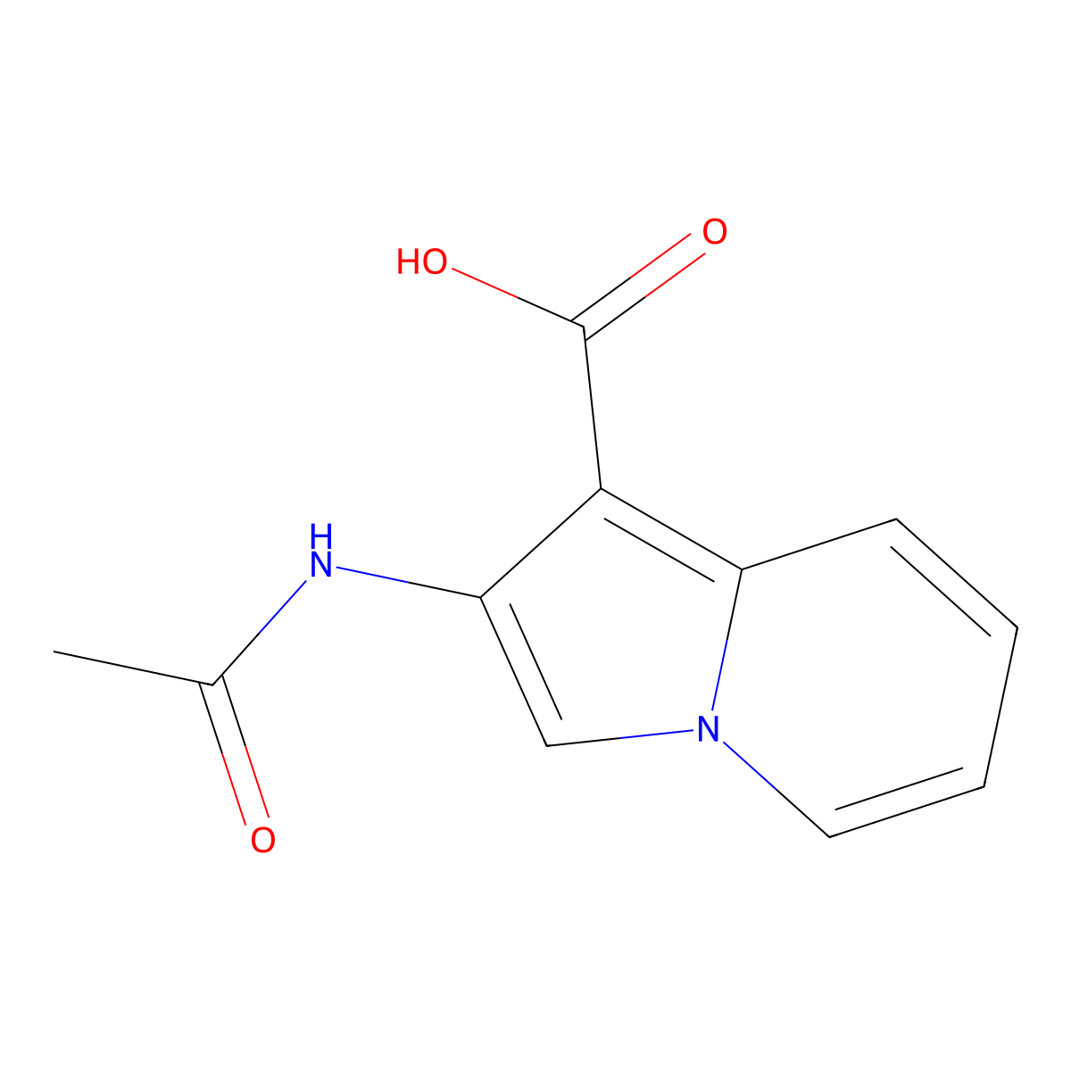 2-Acetamidoindolizine-1-carboxylic acid molecular structure, CAS 2680862-34-2