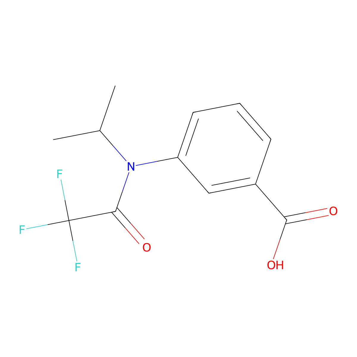 3-[2,2,2-trifluoro-N-(propan-2-yl)acetamido]benzoic acid molecular structure, CAS 2680862-38-6