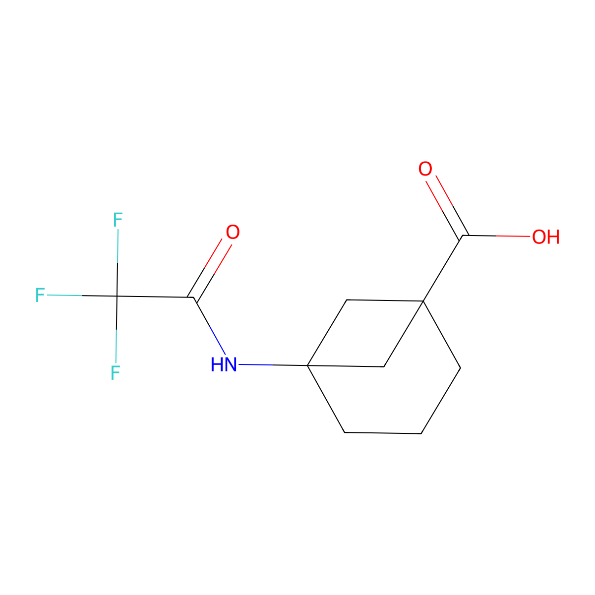 5-(2,2,2-Trifluoroacetamido)bicyclo[3.1.1]heptane-1-carboxylic acid molecular structure, CAS 2680862-50-2