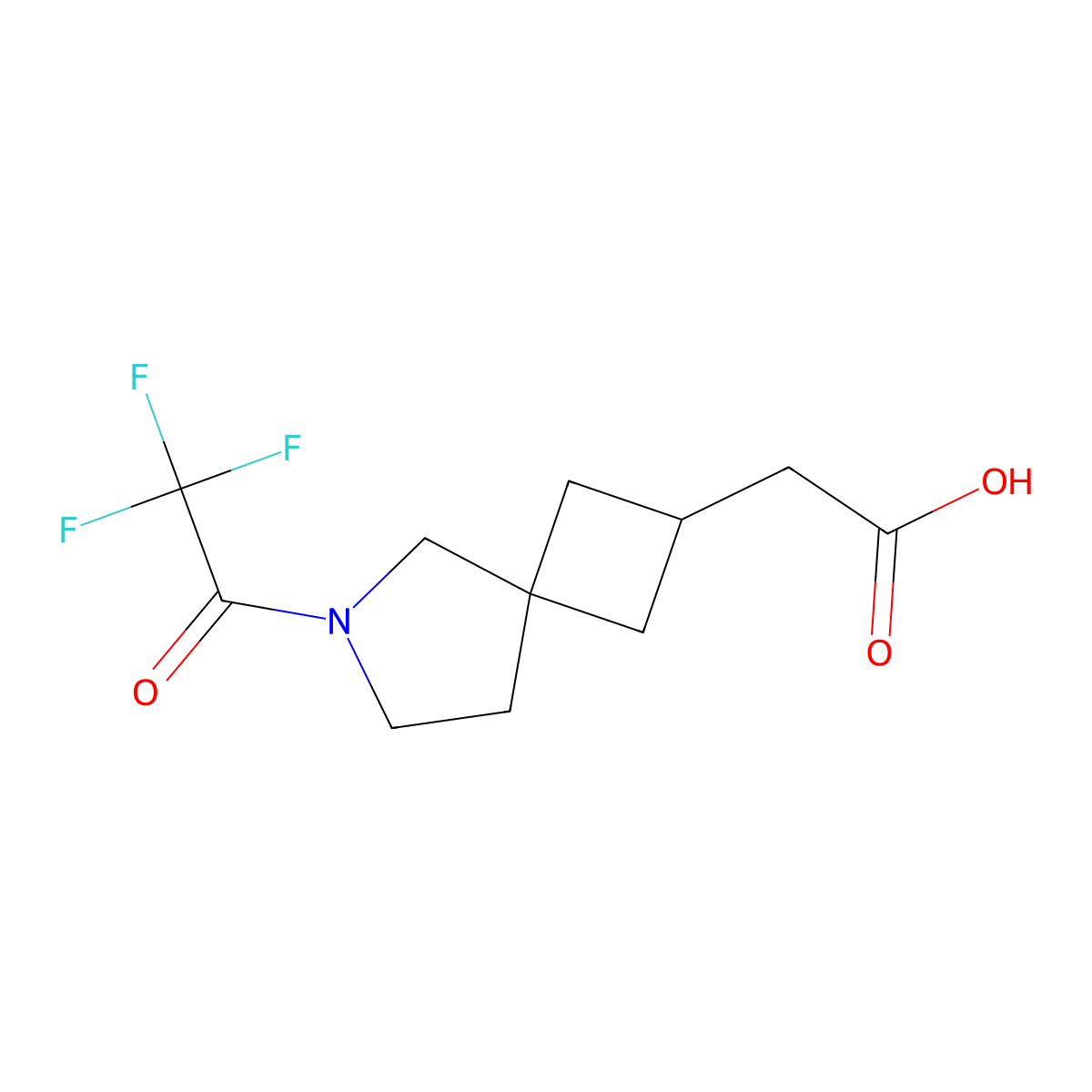 2-[6-(2,2,2-Trifluoroacetyl)-6-azaspiro[3.4]octan-2-yl]acetic acid molecular structure, CAS 2680862-51-3