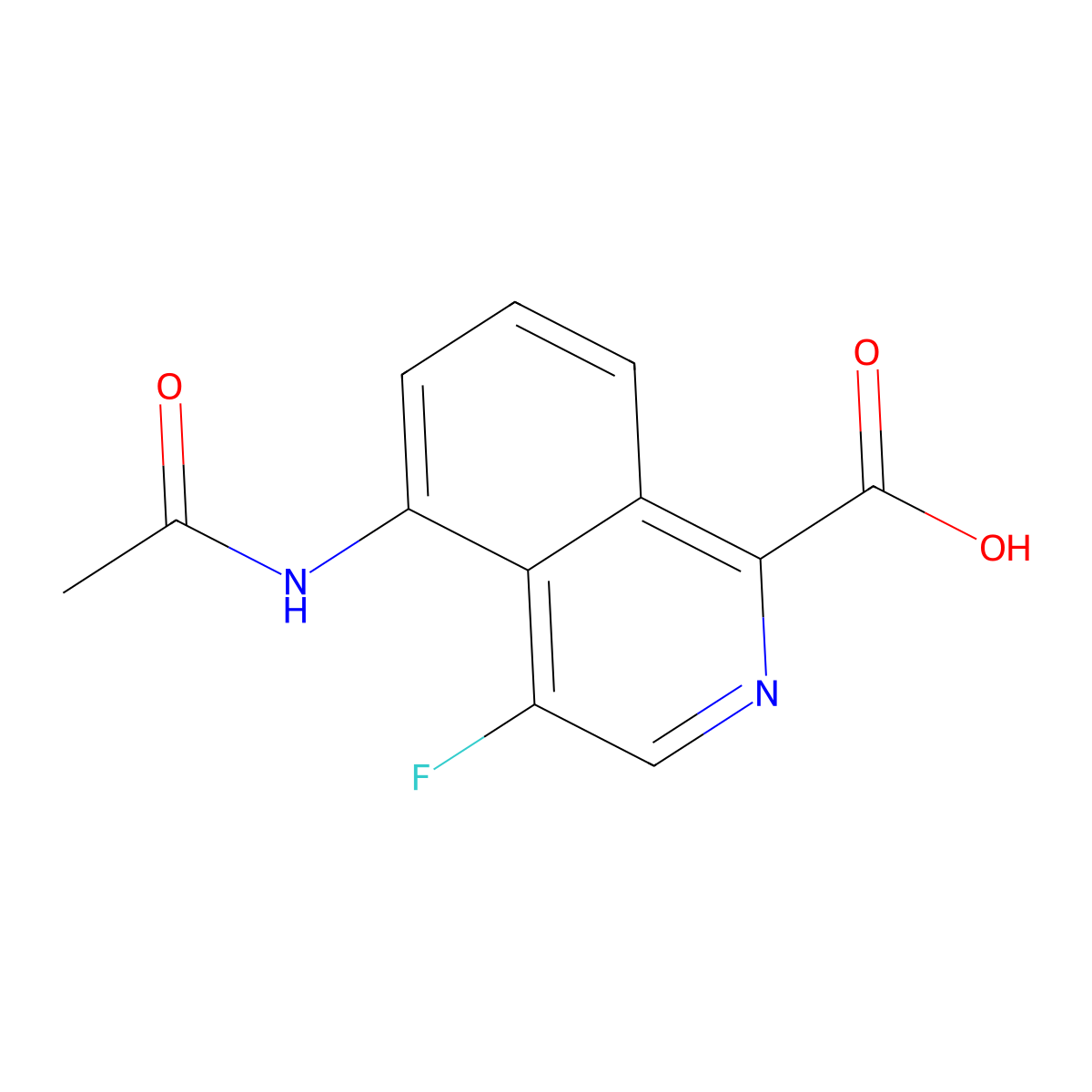 5-Acetamido-4-fluoroisoquinoline-1-carboxylic acid molecular structure, CAS 2680862-54-6