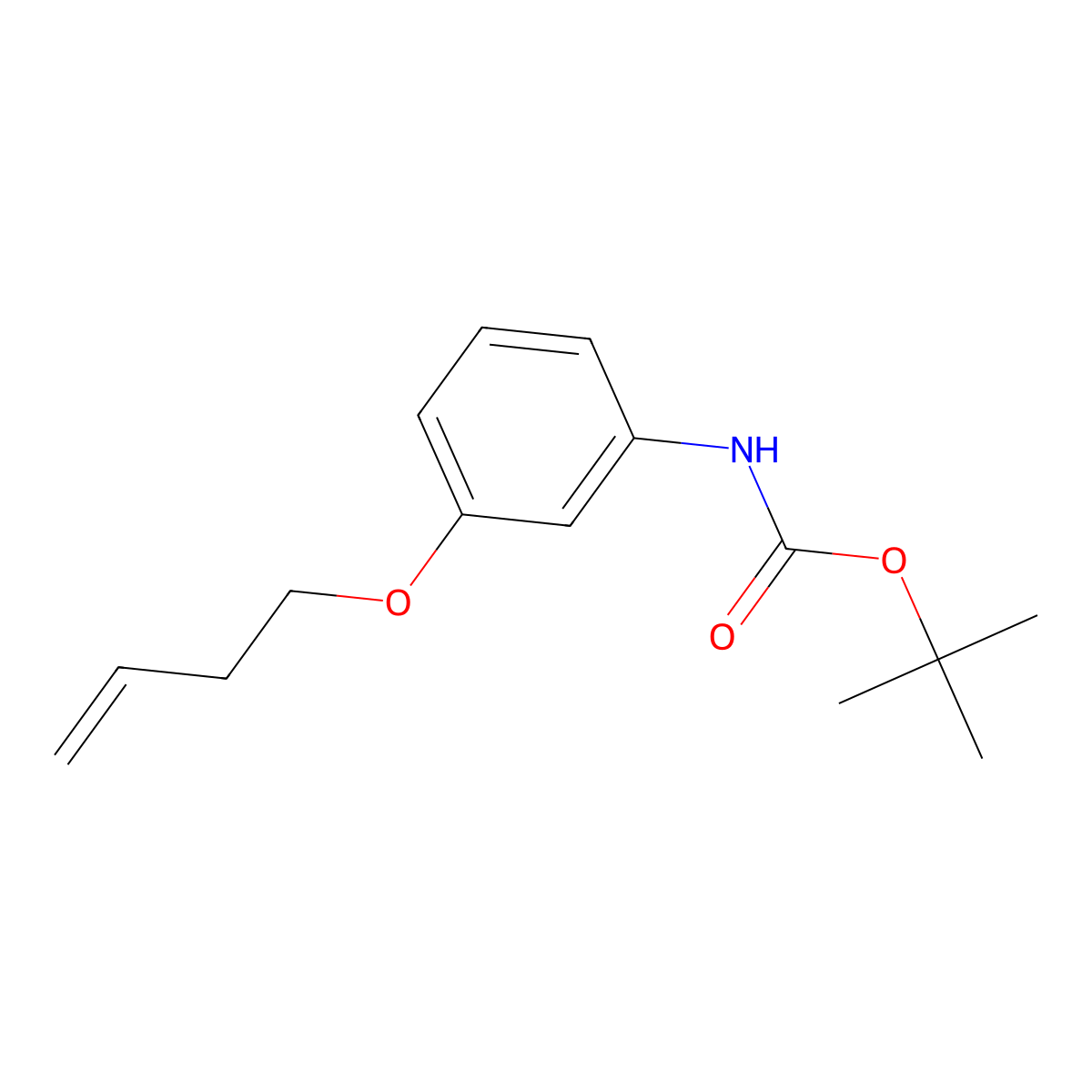 tert-butyl N-[3-(but-3-en-1-yloxy)phenyl]carbamate molecular structure, CAS 2680862-73-9