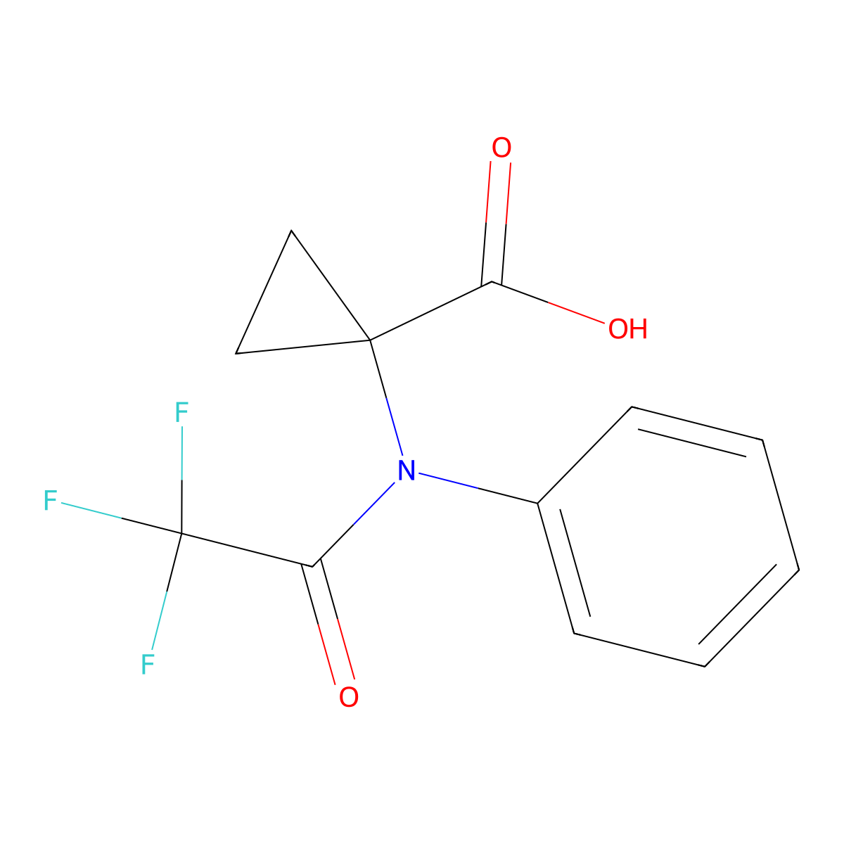 1-(2,2,2-trifluoro-N-phenylacetamido)cyclopropane-1-carboxylic acid molecular structure, CAS 2680862-76-2