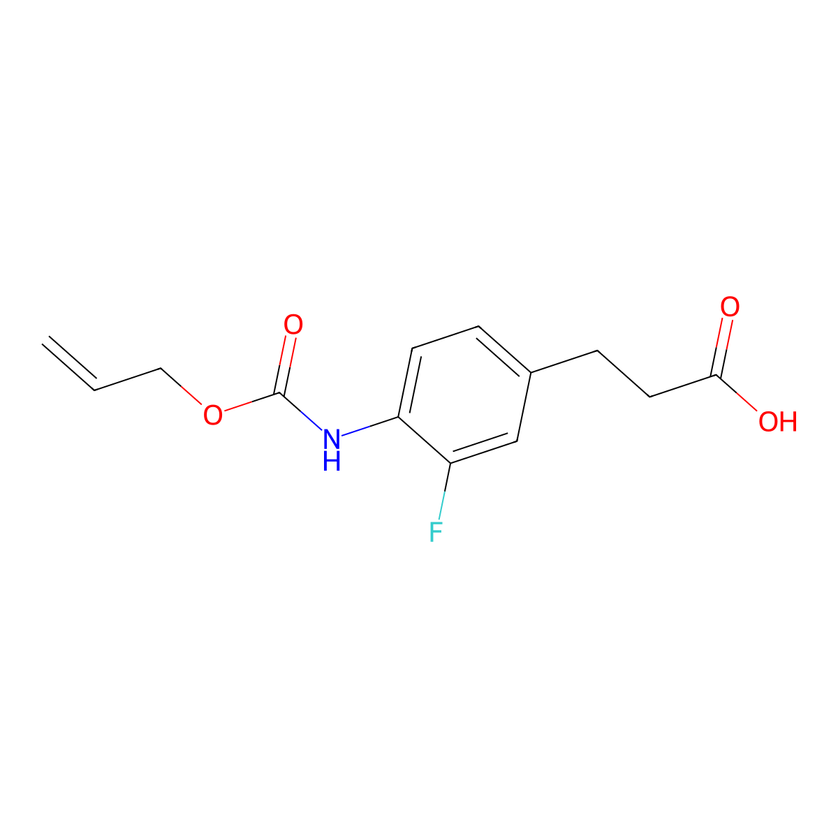 3-(3-Fluoro-4-{[(prop-2-en-1-yloxy)carbonyl]amino}phenyl)propanoic acid molecular structure, CAS 2680862-82-0