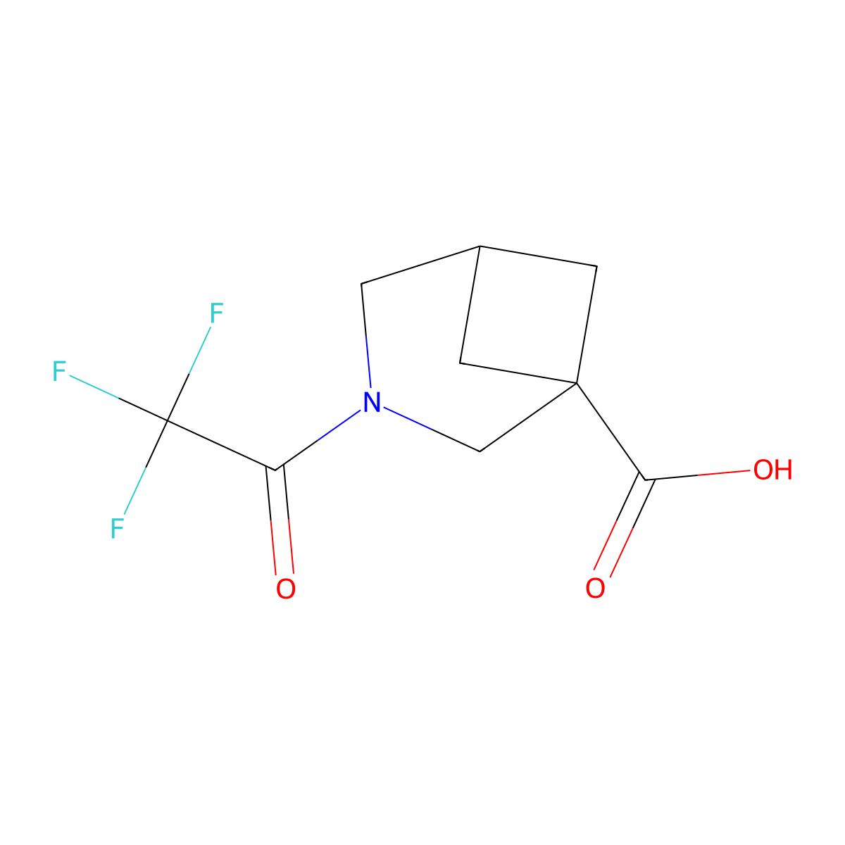 3-(2,2,2-Trifluoroacetyl)-3-azabicyclo[3.1.1]heptane-1-carboxylic acid molecular structure, CAS 2680862-84-2