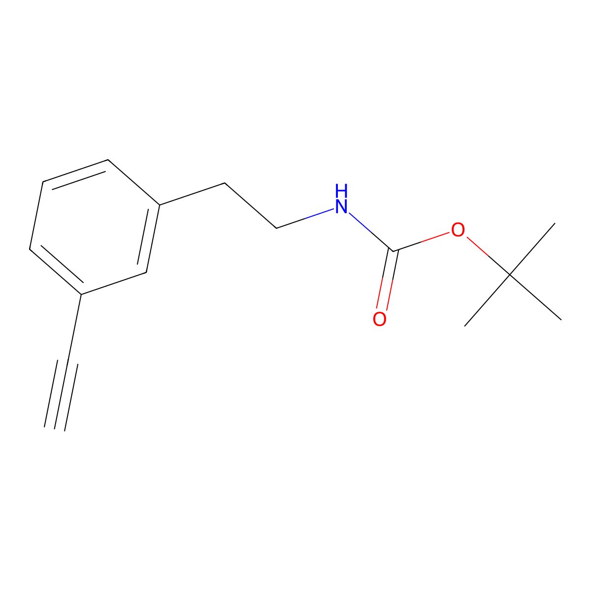 tert-butyl N-[2-(3-ethynylphenyl)ethyl]carbamate molecular structure, CAS 2680862-87-5