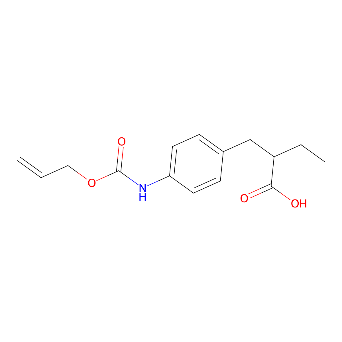 2-[(4-{[(Prop-2-en-1-yloxy)carbonyl]amino}phenyl)methyl]butanoic acid molecular structure, CAS 2680862-88-6