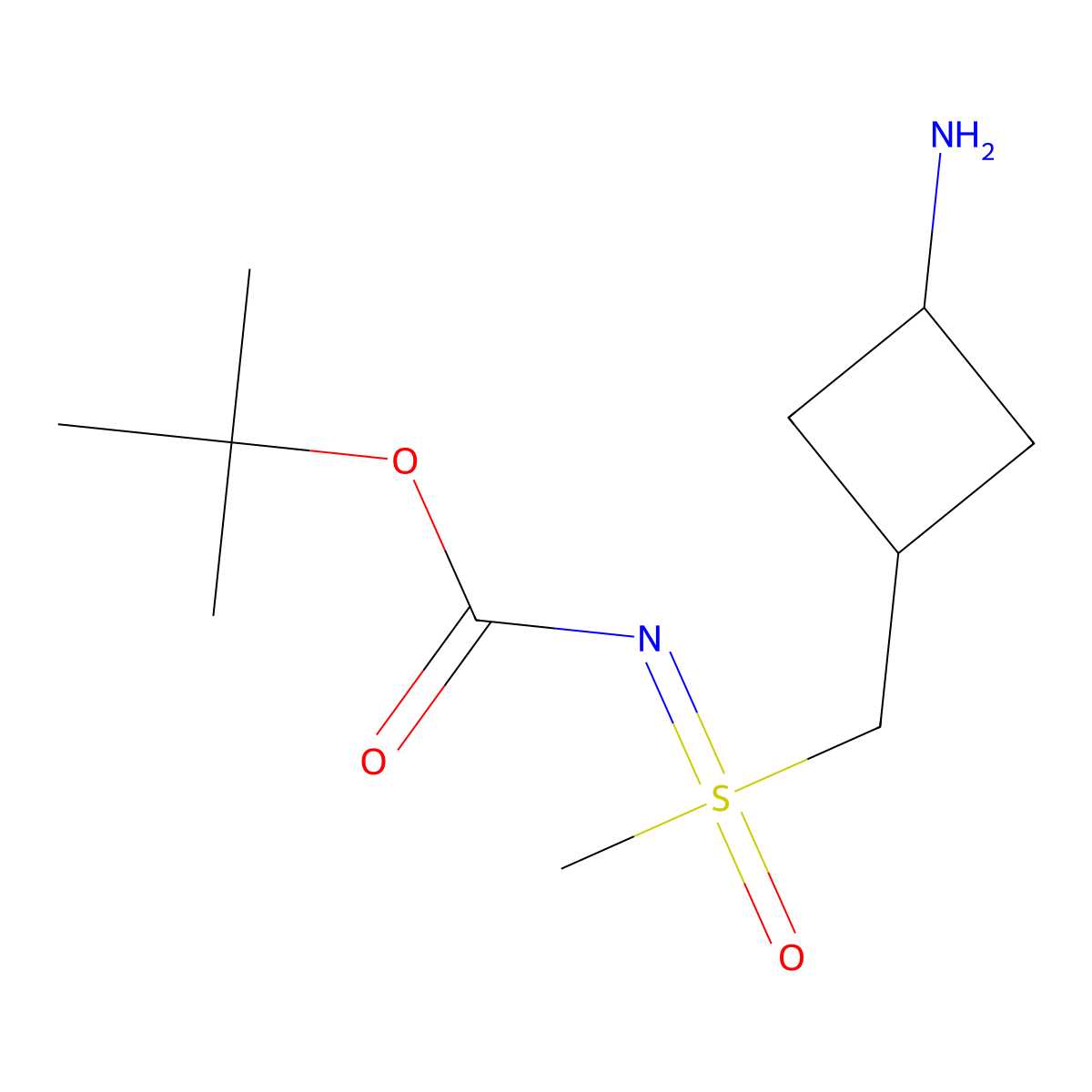 tert-butyl N-{[(3-aminocyclobutyl)methyl](methyl)oxo-lambda6-sulfanylidene}carbamate molecular structure, CAS 2680862-94-4
