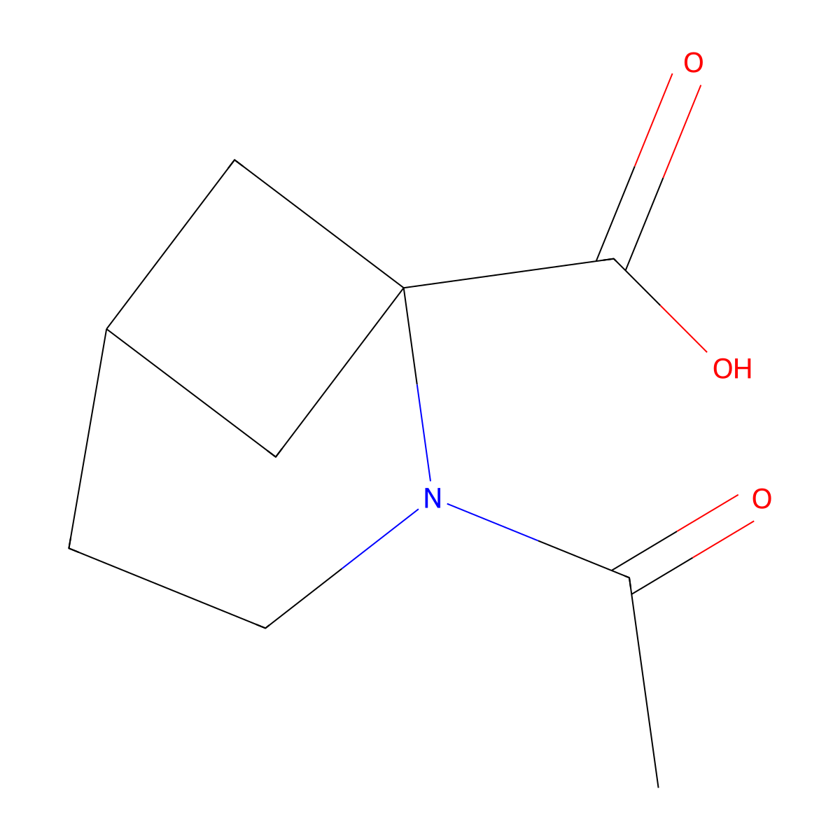 2-Acetyl-2-azabicyclo[3.1.1]heptane-1-carboxylic acid molecular structure, CAS 2680862-95-5