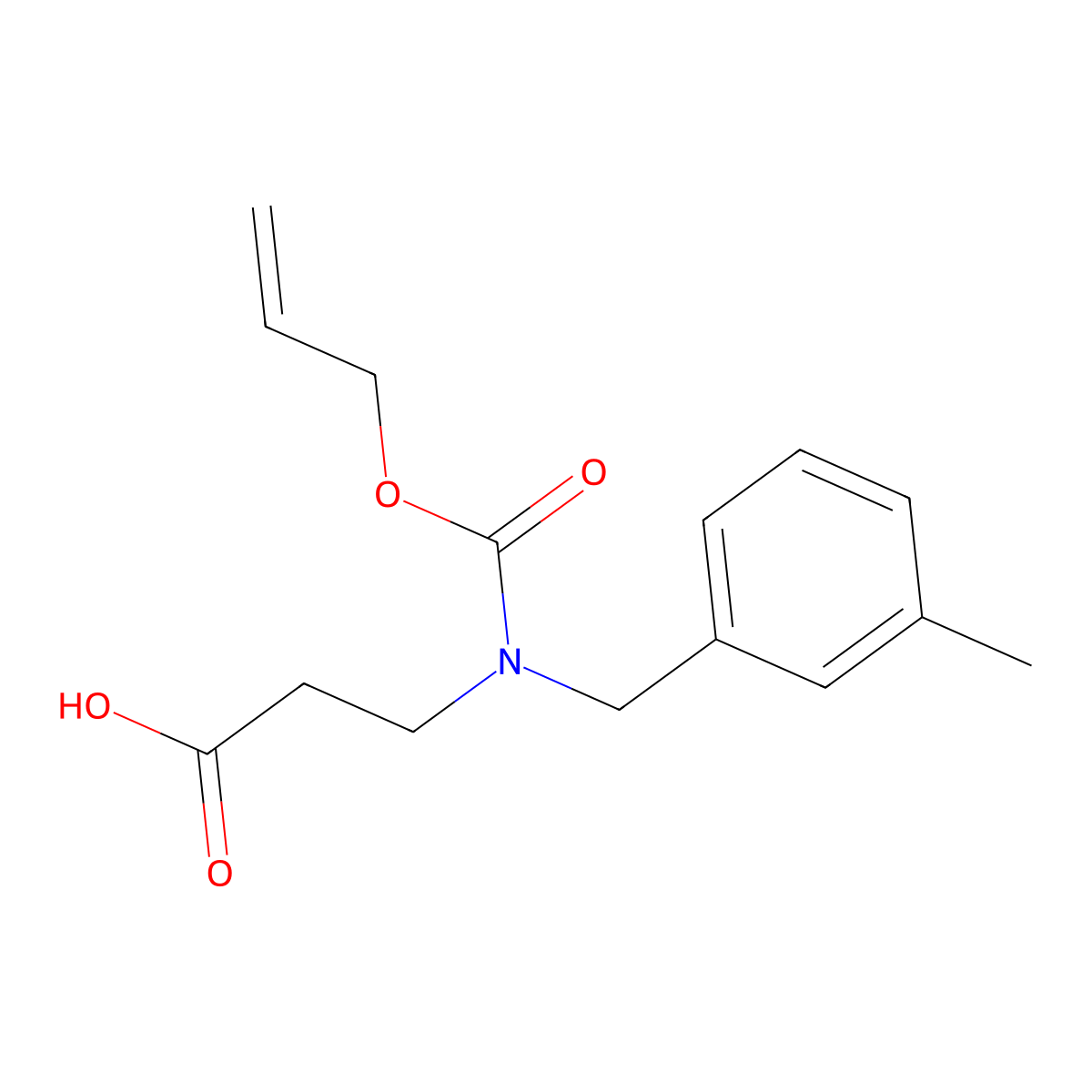 3-{[(3-Methylphenyl)methyl][(prop-2-en-1-yloxy)carbonyl]amino}propanoic acid molecular structure, CAS 2680863-01-6