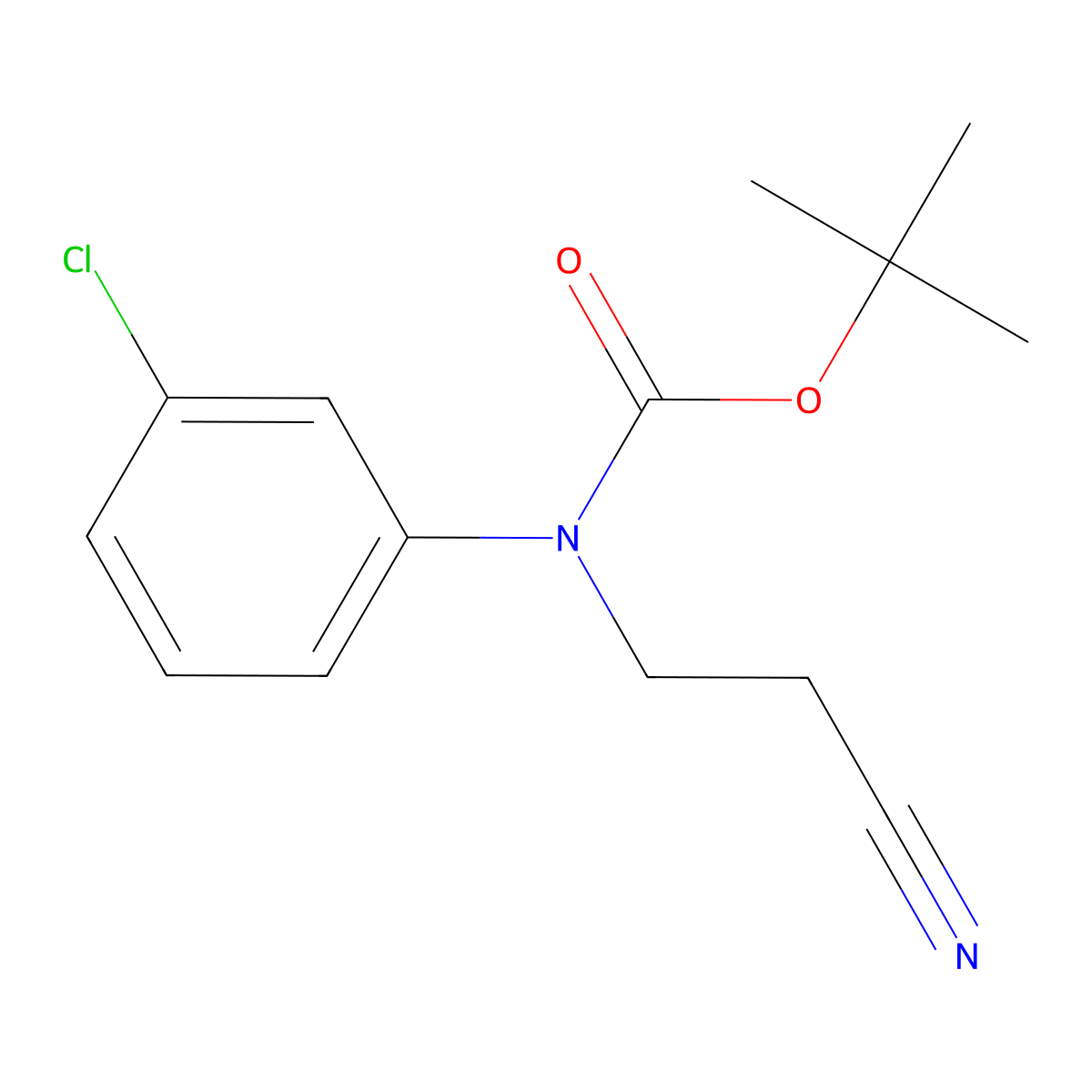 tert-butyl N-(3-chlorophenyl)-N-(2-cyanoethyl)carbamate molecular structure, CAS 2680863-08-3