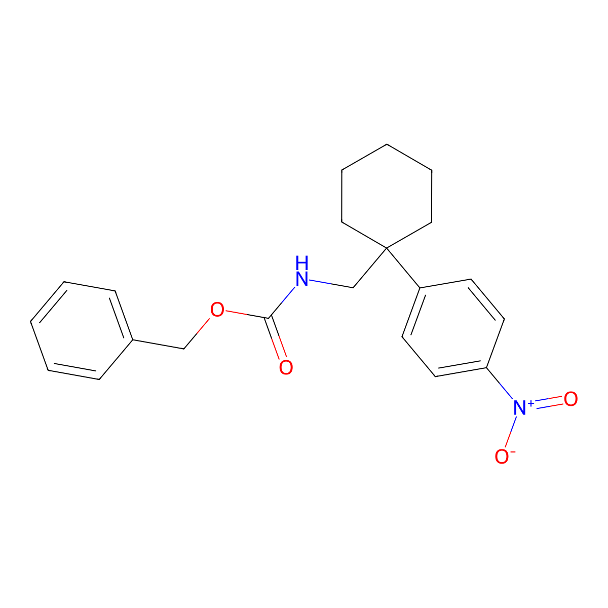 benzyl N-{[1-(4-nitrophenyl)cyclohexyl]methyl}carbamate molecular structure, CAS 2680863-11-8