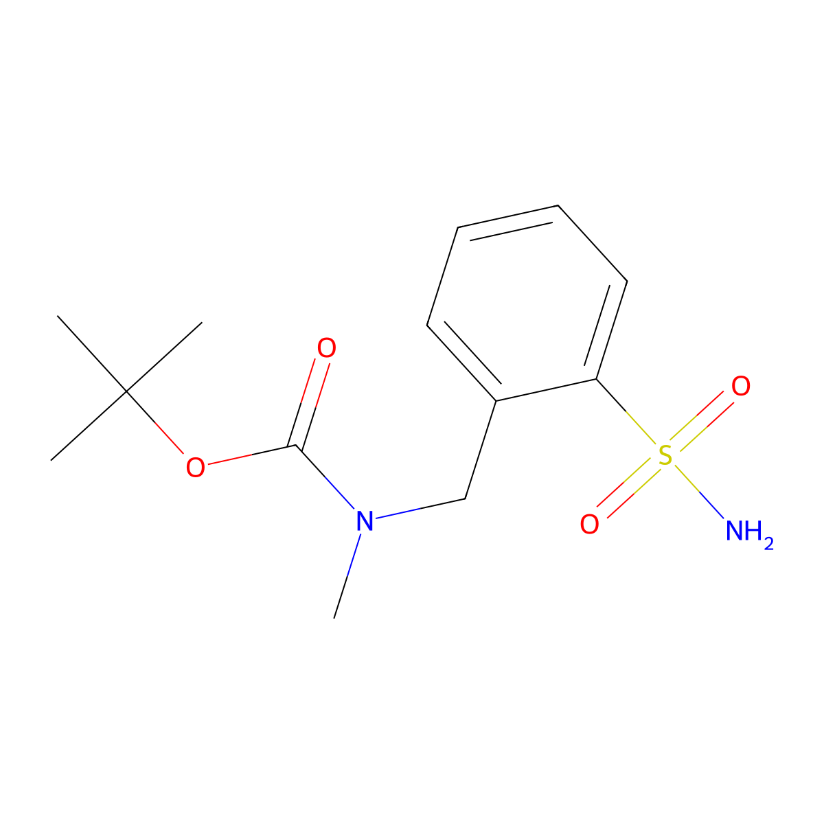 tert-butyl N-methyl-N-[(2-sulfamoylphenyl)methyl]carbamate molecular structure, CAS 2680863-37-8