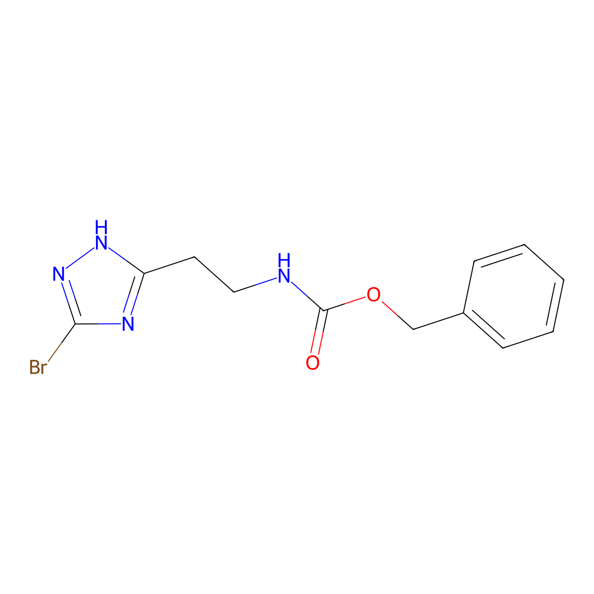 benzyl N-[2-(3-bromo-1H-1,2,4-triazol-5-yl)ethyl]carbamate molecular structure, CAS 2680863-38-9