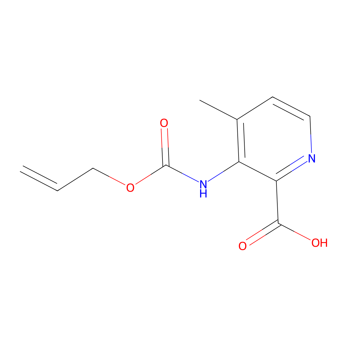 4-Methyl-3-{[(prop-2-en-1-yloxy)carbonyl]amino}pyridine-2-carboxylic acid molecular structure, CAS 2680863-40-3