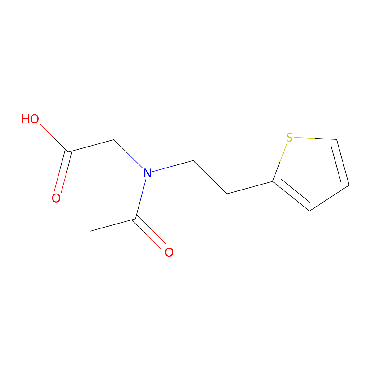 2-{N-[2-(thiophen-2-yl)ethyl]acetamido}acetic acid molecular structure, CAS 2680863-53-8
