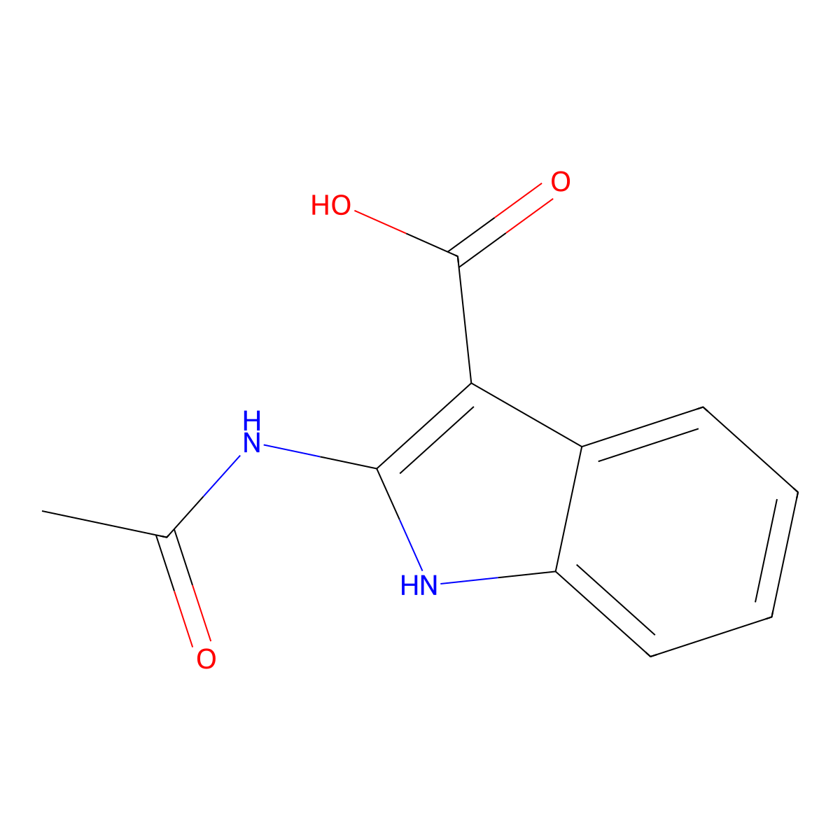 2-acetamido-1H-indole-3-carboxylic acid molecular structure, CAS 2680863-59-4