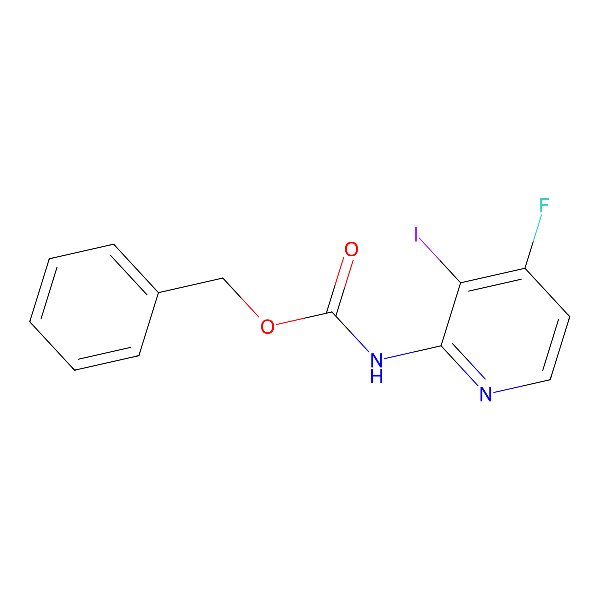 benzyl N-(4-fluoro-3-iodopyridin-2-yl)carbamate molecular structure, CAS 2680863-61-8