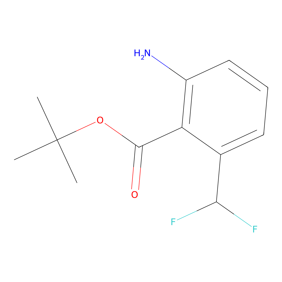 tert-Butyl 2-amino-6-(difluoromethyl)benzoate molecular structure, CAS 2680863-69-6