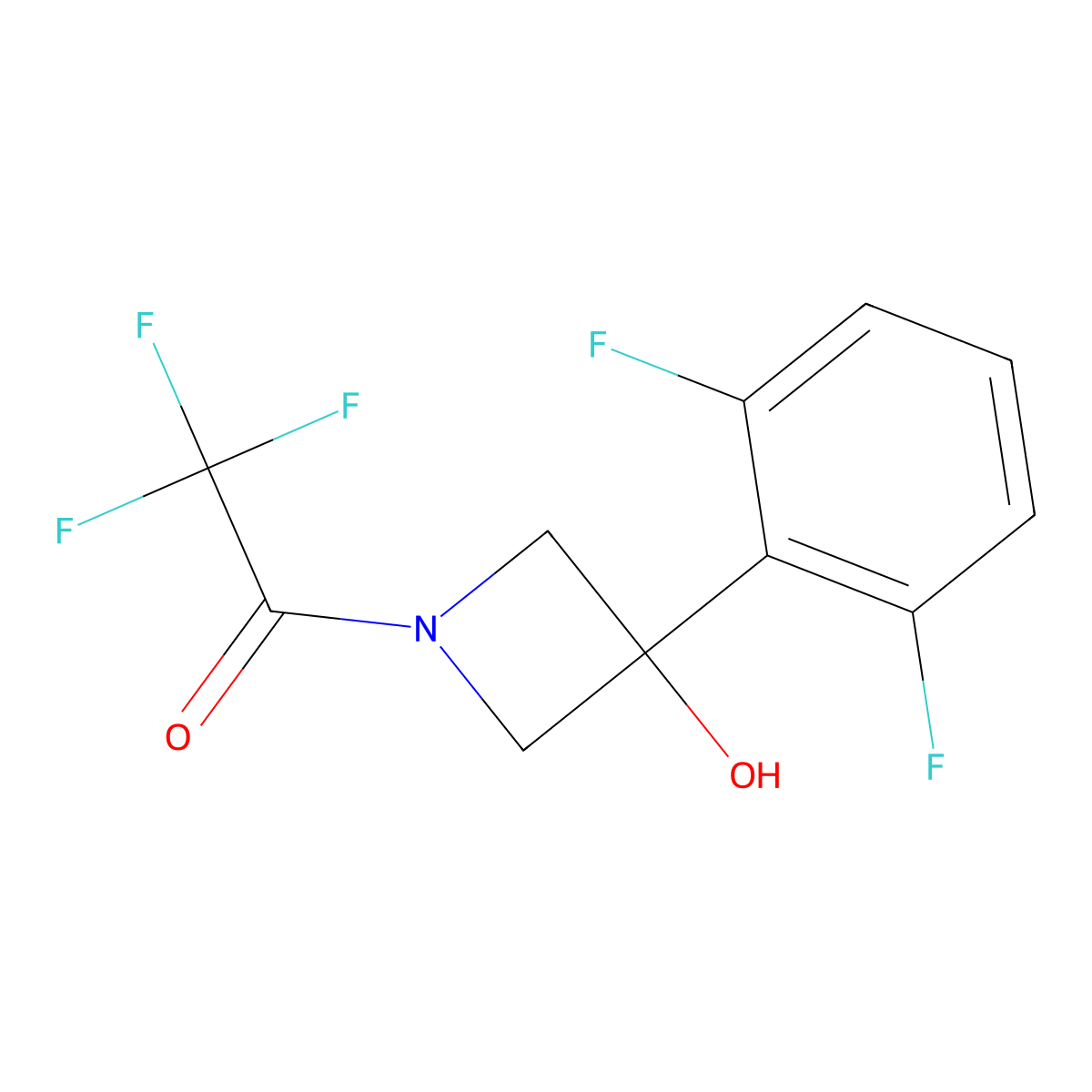 1-[3-(2,6-Difluorophenyl)-3-hydroxyazetidin-1-yl]-2,2,2-trifluoroethan-1-one molecular structure, CAS 2680863-72-1