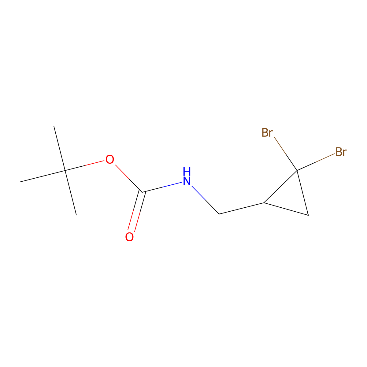 tert-butyl N-[(2,2-dibromocyclopropyl)methyl]carbamate molecular structure, CAS 2680863-74-3
