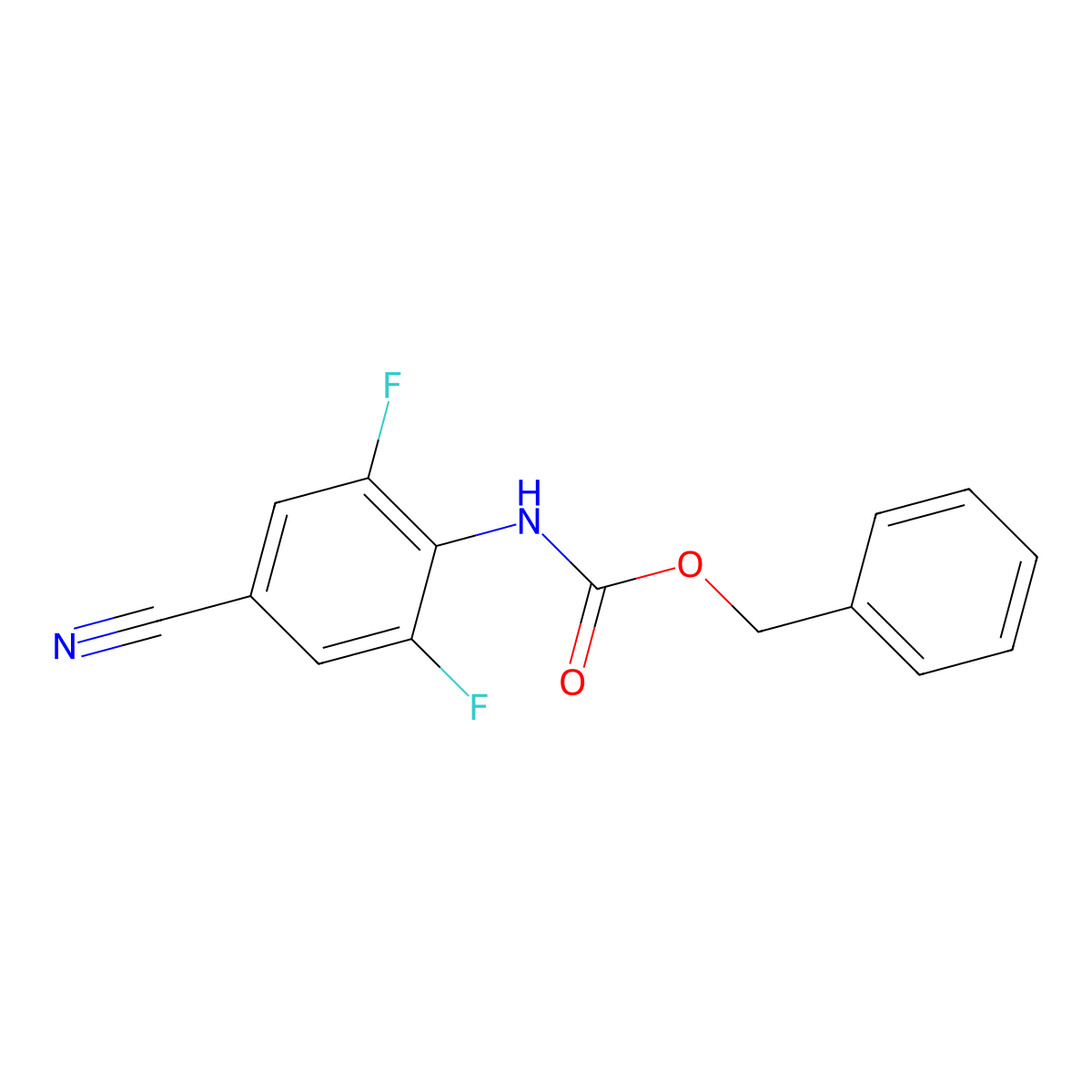benzyl N-(4-cyano-2,6-difluorophenyl)carbamate molecular structure, CAS 2680863-79-8