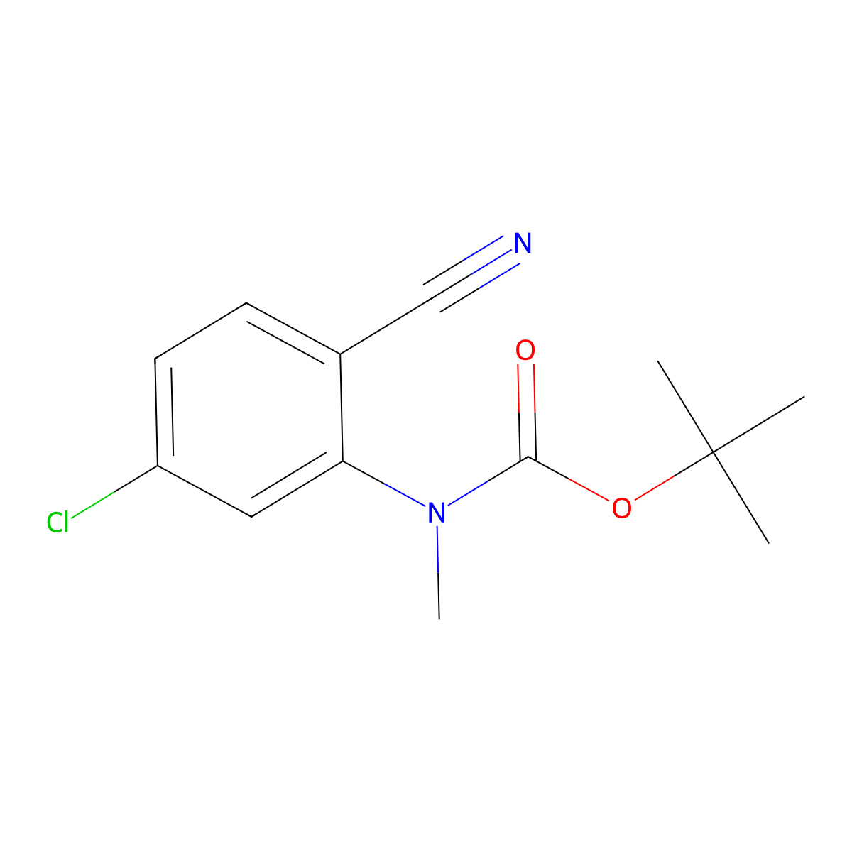 tert-butyl N-(5-chloro-2-cyanophenyl)-N-methylcarbamate molecular structure, CAS 2680863-82-3