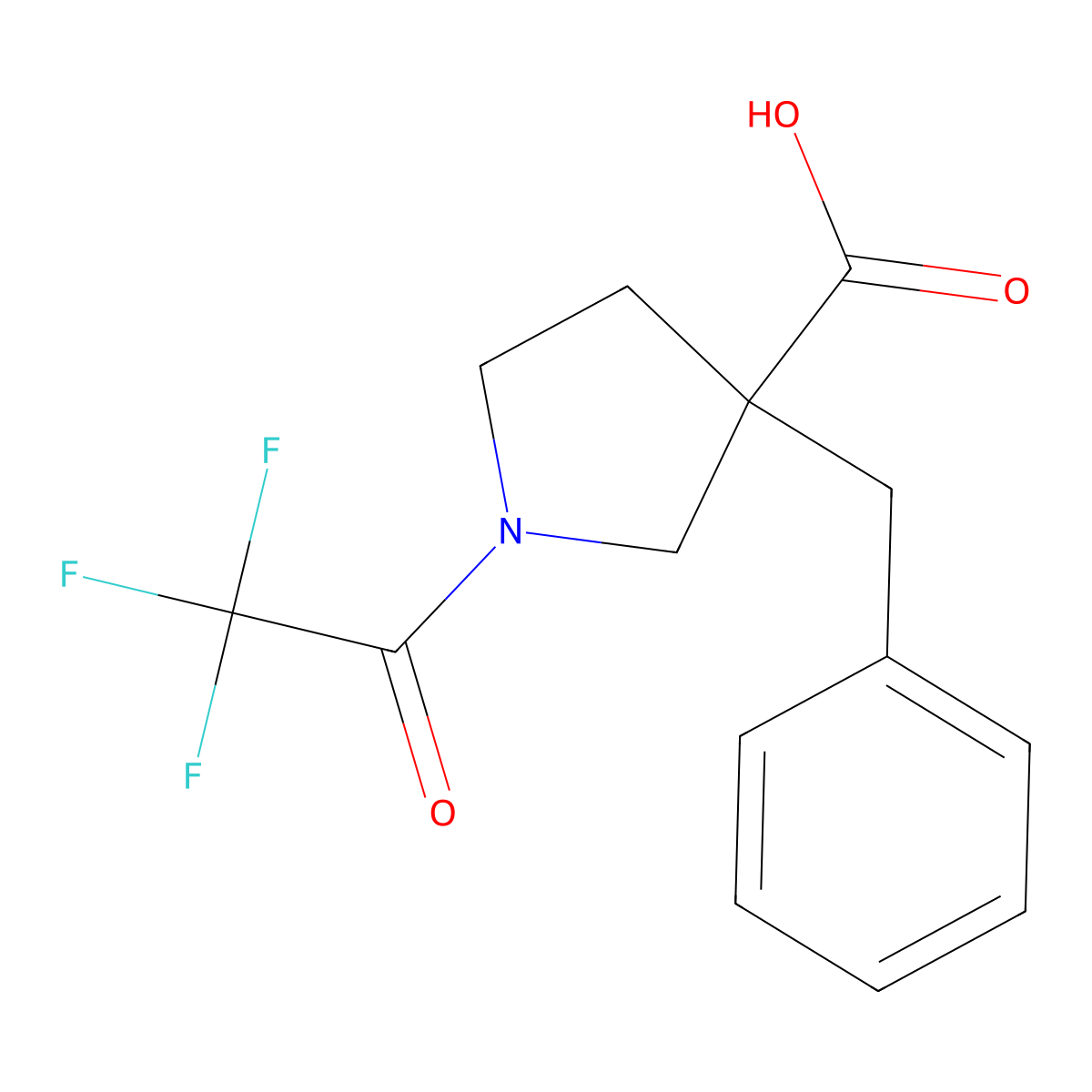 3-Benzyl-1-(2,2,2-trifluoroacetyl)pyrrolidine-3-carboxylic acid molecular structure, CAS 2680863-84-5