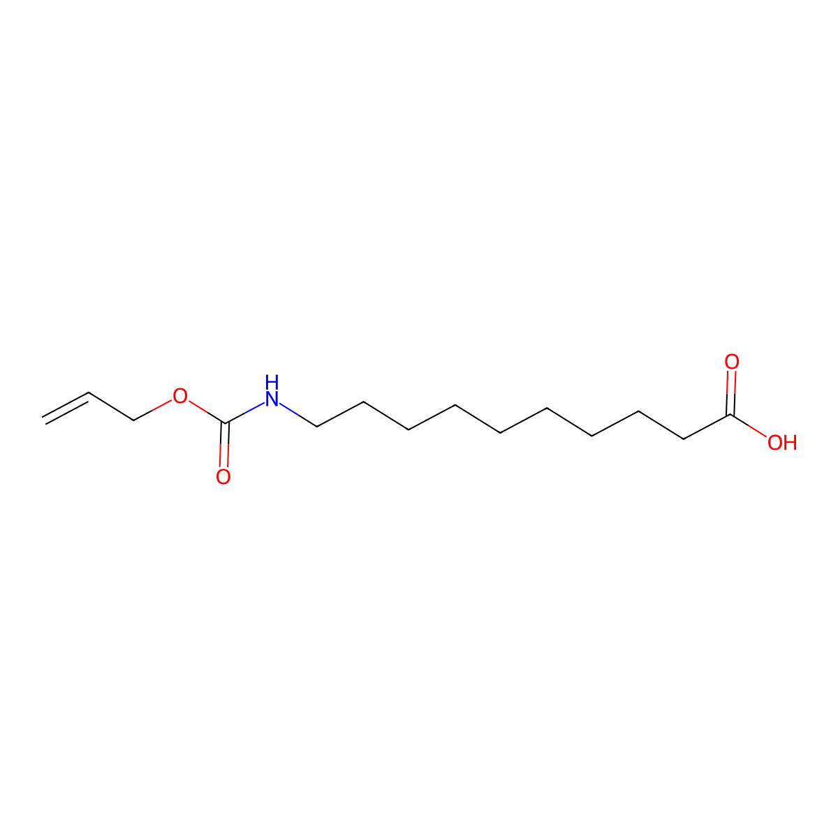 10-{[(Prop-2-en-1-yloxy)carbonyl]amino}decanoic acid molecular structure, CAS 2680863-88-9