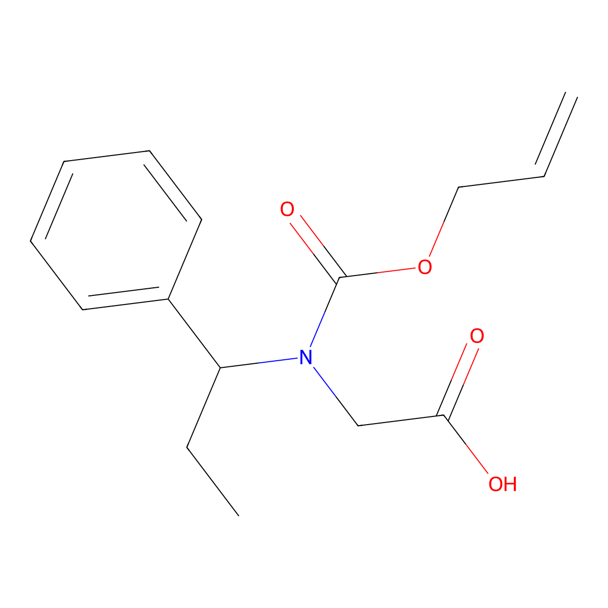 2-[(1-Phenylpropyl)[(prop-2-en-1-yloxy)carbonyl]amino]acetic acid molecular structure, CAS 2680863-94-7