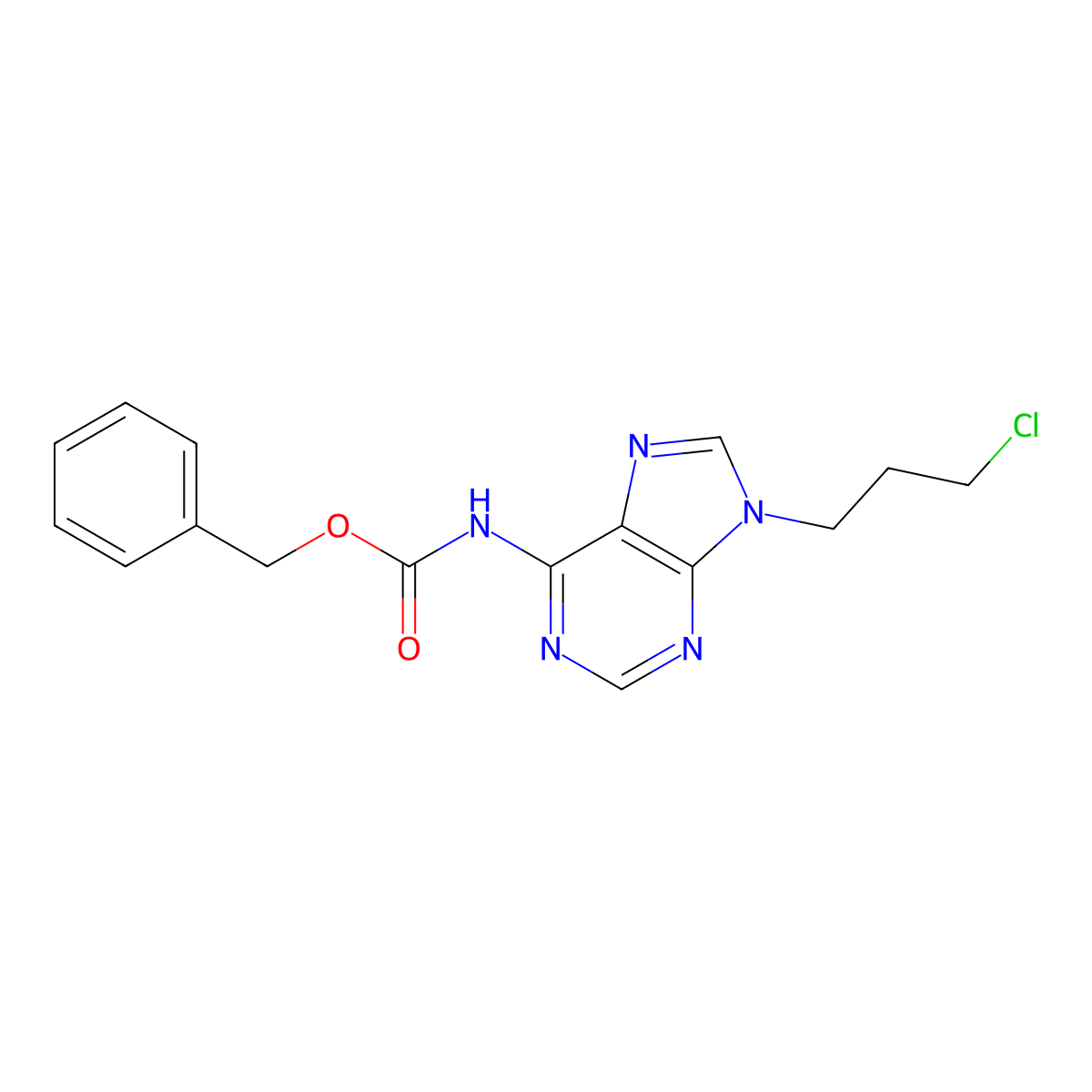 benzyl N-[9-(3-chloropropyl)-9H-purin-6-yl]carbamate molecular structure, CAS 2680863-95-8