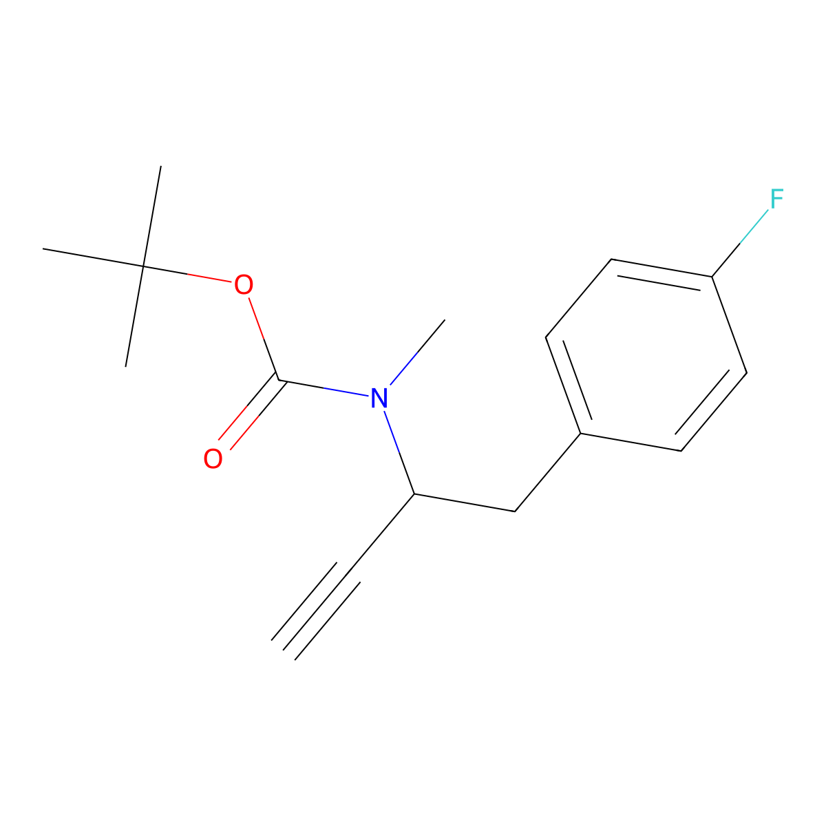 tert-butyl N-[1-(4-fluorophenyl)but-3-yn-2-yl]-N-methylcarbamate molecular structure, CAS 2680863-98-1